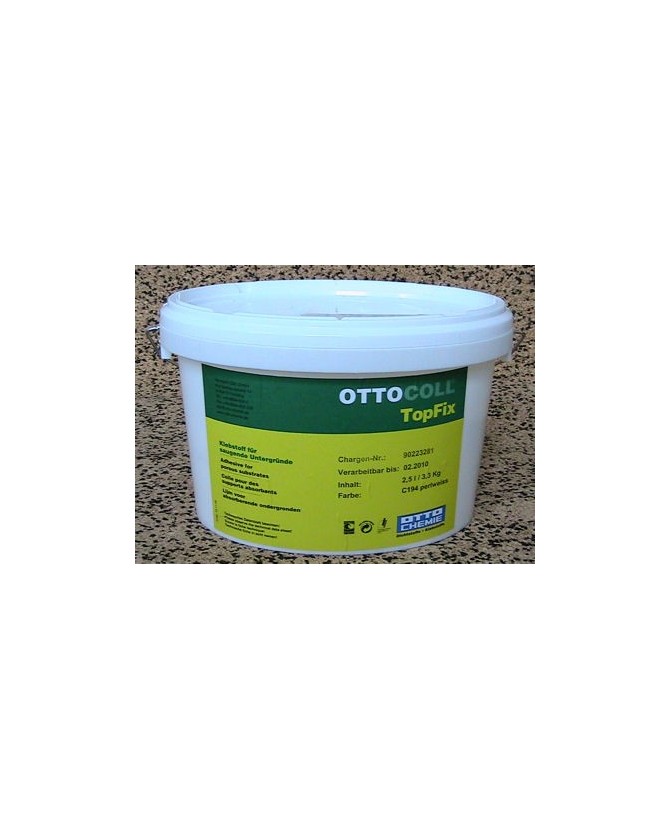 Colle liège acrylate TOPFIX . Pot de 3.3 kg.  Surface à coller (suivant support) env. 4.5 m².