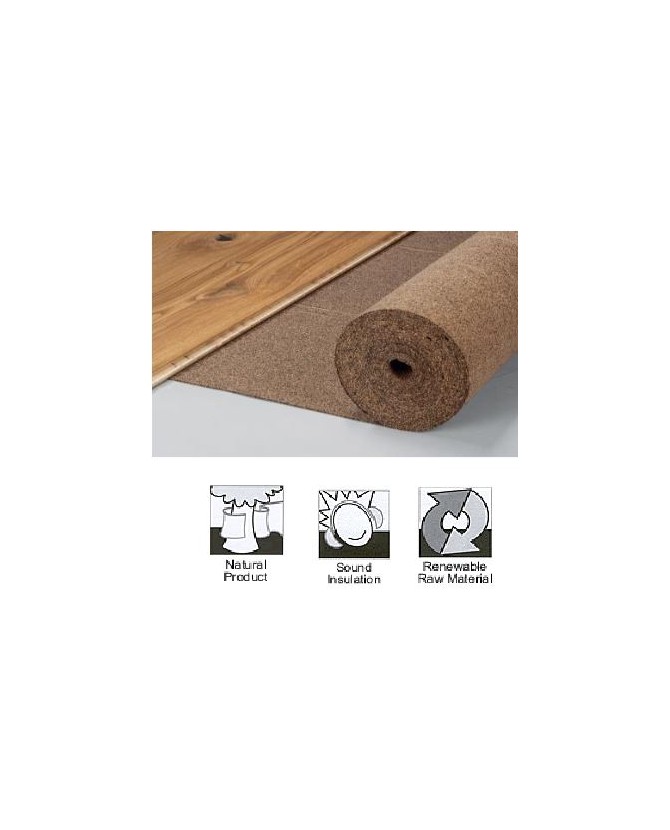 Rouleau liège et gomme  pour sous-couche isolante sol - épaisseur 4 mm rouleau de 15 m² - 14/4