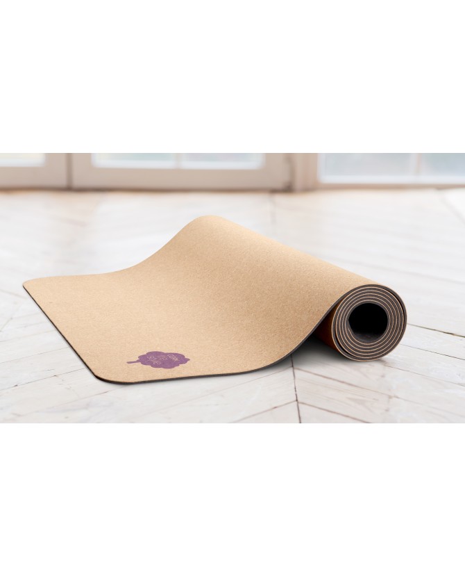 Tapis de yoga liège et caoutchouc naturel 175 x 64 cm, ép 4 mm. Modèle Cork Mat